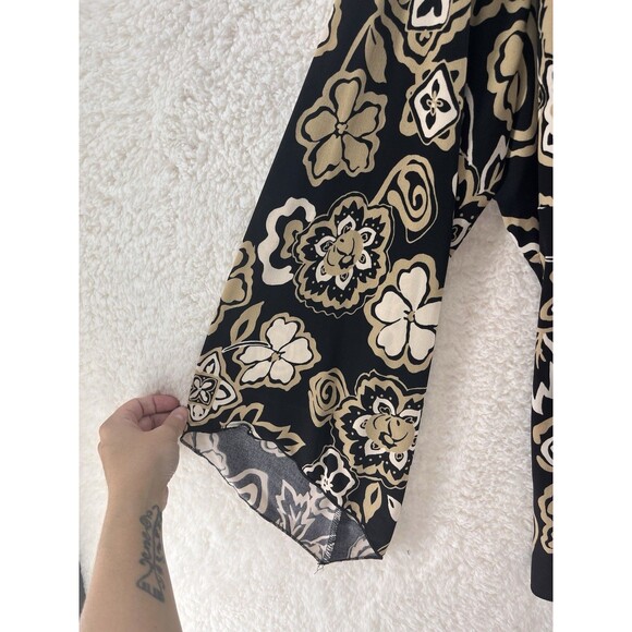 Vintage Blouse Women's Size 26/28 Asymmetrical Wrap Flared Bell Sleeves Y2K - Picture 4 of 8